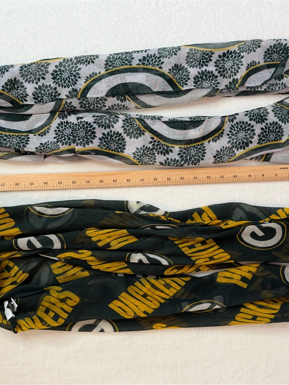Green Bay Packers Sheer Infinity Scarf Lot Floral Lightweight Fan Wrap